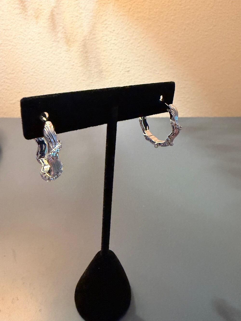Christian James by Scott Grimes Sterling Silver Gemstone Hoop Earrings - Picture 2 of 6